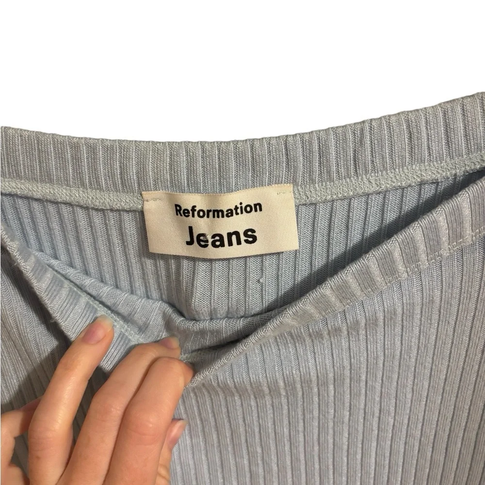 Reformation ribbed skirt in baby blue size M - Picture 4 of 4